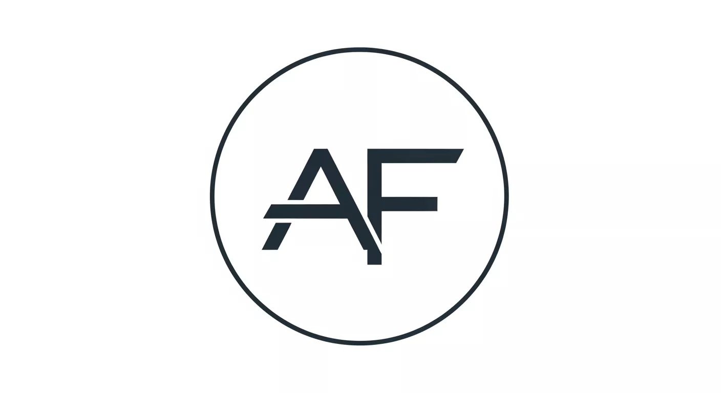 Logotipo da Ar Condicionado Joinville: monograma preto com as letras AJ entrelaçadas dentro de um círculo em traço fino, fundo branco